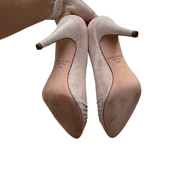 Kate Spade Alessia Pumps in Blush 10 like new heels Appliqué office neutral - Picture 11 of 16